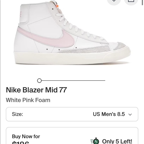 Nike Blazer Mid ’77 Vintage White Pink Foam Men’s 8.5 / Women’s 10 BQ6806-100 - Picture 1 of 8